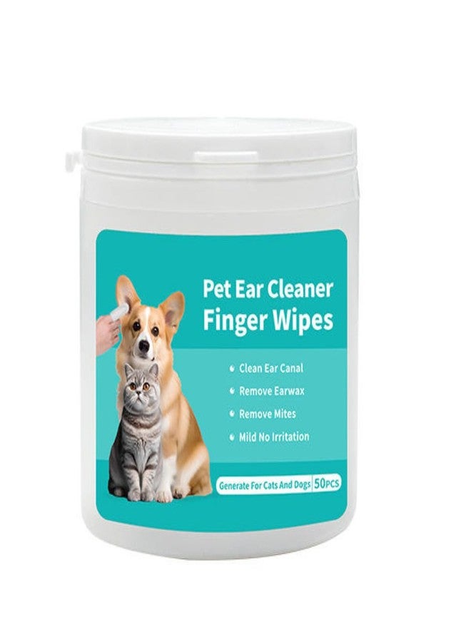 TASMAX 50 PCS Dog Ear Cleaner Wipes cat Ear Cleaner for Dogs cat Accessories All Dog Accessories for All Dogs Dog Ear Cleaner Solution Grooming Wipes Reduce Earwax Soothe Itching Relieve Inflammation - Image 1